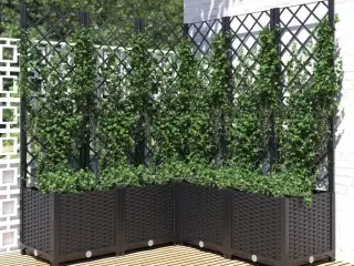 Plantekasse med espalier 120x120x136 cm PP sort