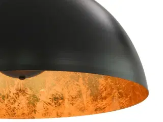 Loftslamper 2 stk. halvkugle 50 cm E27 sort og guldfarvet
