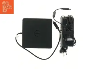 Dell dockingstation med strømadapter fra Dell (str. 14,5x14,5 cm)