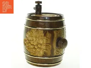 Udsmykket træ tønde til cognac (str. 22x17 cm)