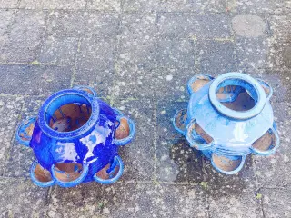 Jordbær krukker lyseblå/Mørkeblå 