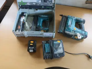Akkuværktøj MAKITA dykkerpistoler inkl. lader og ét batteri