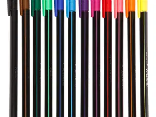 Colortime Fineliner Tusch, streg 0,6-0,7 mm, ass. farver, 12stk./ 1 pk.