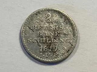 8 Rigsbankskilling 1819 - Dårlig stand