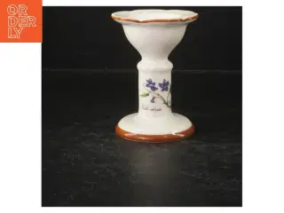Sæt af to dekorerede lysestager fra Horishin Potteries (str. 13 cm. og 9 cm)