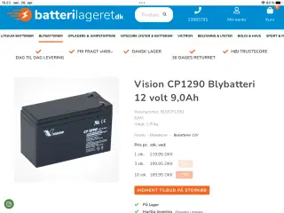 Batteri til el-scooter/golfvogn