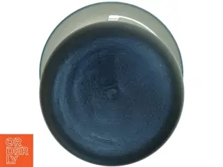 Sort vase med asiatisk tegn (str. H. 27 cm. ø. 12,5 cm)