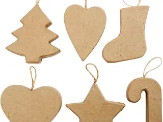 Håndlavede Juleophæng - 6 Designs i Papmaché