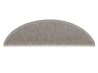 Selvklæbende trappemåtter 15 stk. 56x17x3 cm sisal-look sølv
