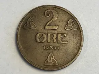 2 Øre 1934 Norge