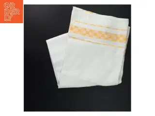 Hvid og gul dug (str. 106x106 cm)