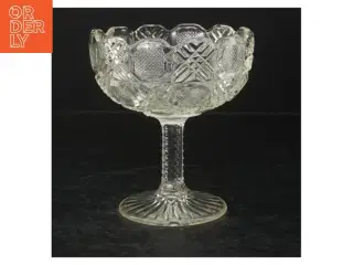Glasfad på fod (str. Ø. 13 cm. længde, 14 cm)