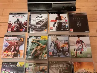 Ps3 consol med alt til + 12 spil