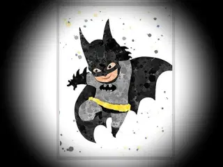 * Lærredsmaleri; Batman - som dreng