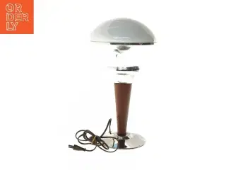 Art Deco Teaktræ Bordlampe med stålkonstruktion (str. 35 cm)