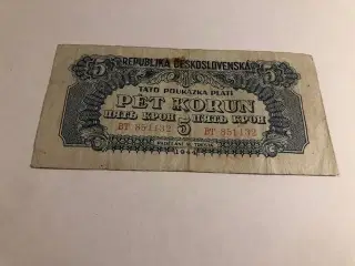 5 korun Czechoslovakia 1944