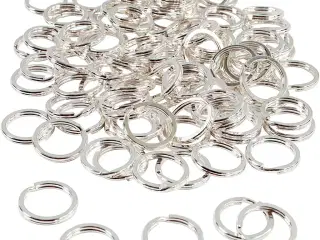 Splitring, diam. 15 mm, forsølvet, 100stk./ 1 pk.