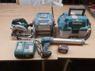 Rundsav, Støvsuger mv.  MAKITA  Model: DVC 750 L, DCG 180, DHS 660, DML 811