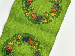 Påskeløber, hessian m tryk af forårsblomster