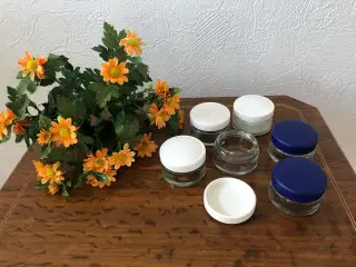 6 Små glaskrukker -  samlet