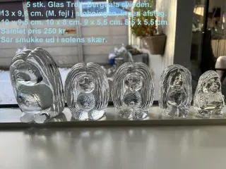 5 stk. Glas Troll, Bergoala sweden.