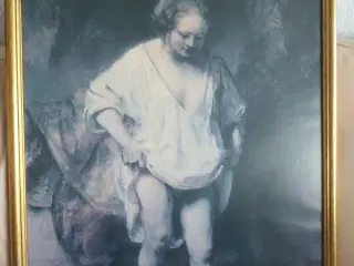 Akrylmaleri, REMBRANDT KOPI, motiv: Portrætter/Fig