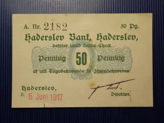 50 Pfennig, Haderslev Bank - 1917