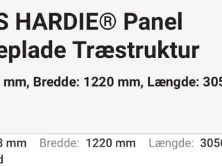 Hardypanel, overskud fra renovering.