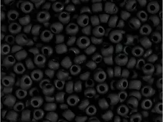 Rocaiperler, diam. 3 mm, str. 8/0, hulstr. 0,6-1,0 mm, frost sort, 25g/ 1 pk.
