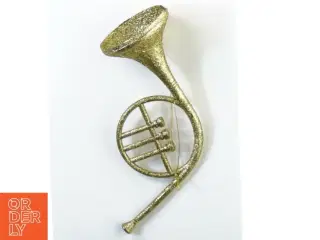 stor Trompet i guld , julepynt (str. 20 x 14 x 8 cm)