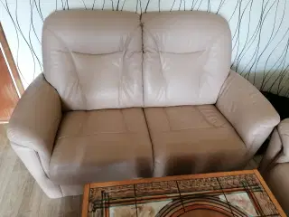 3+2 100% semianilin læder sofa sæt