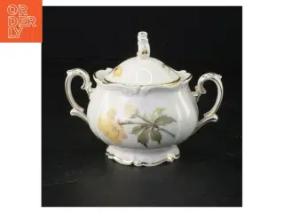 Porcelænssukkerskål med blomstermotiv fra Bavaria (str. 11 x 14 cm)