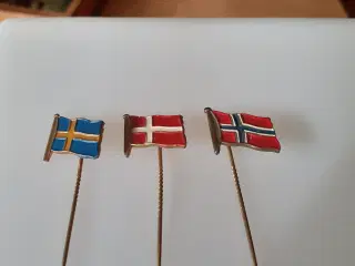 små revers flag Danmark Norge og Sverige 