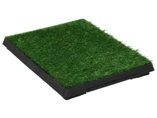 Kæledyrstoilet med bakke og kunstgræs 63x50x7 cm grøn