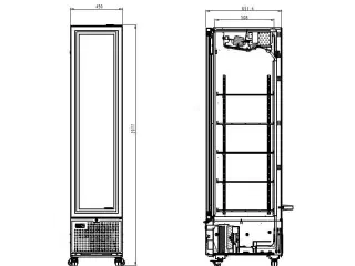 Professionel display køleskab – 348 liter