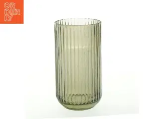 Riflet glas vase fra Lyngby (str. 20 cm)