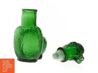 Grønt glas sæt med karaffel og glas (str. 17 cm og 6 cm)