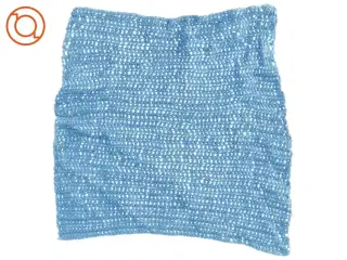 Blåt strikket tæppe (str. 29 x 29 cm)