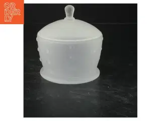 Frostet opbevaringskrukke med låg (str. 12x10 cm)