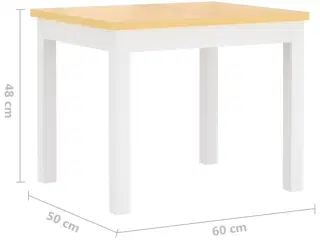 Bord- og stolesæt til børn 4 dele MDF hvid og beige