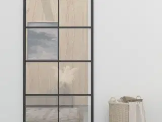 Skydedør 102,5x205 cm aluminium og sikkerhedsglas sort