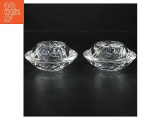 Glas lysestage fra Holmegaard (str. Ø 12x5 cm)