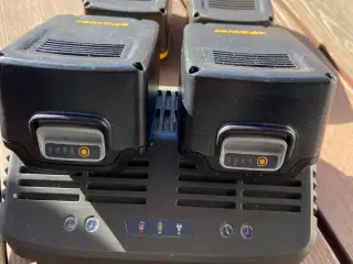 4 stk Stiga E24 batteri og oplader