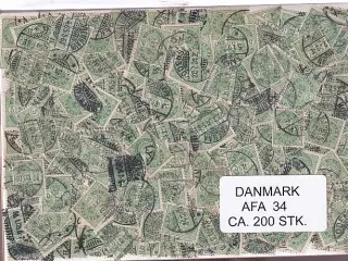Danmark 200 stk Afa 34-B-C- Stemplet/ust.