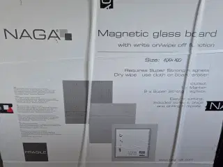 NAGA Magnetisk opslagstavle i grå glas 100x100 cm