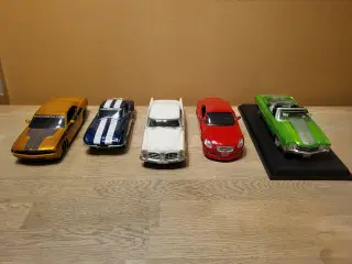 Modelbiler 5 stk. 750 kr. 1:18 