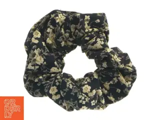 Hår elastik med blomstermønster, scrunchie (str. Ø 11 cm)