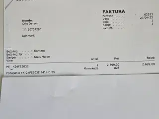 Panasonic TV 24 Tommer