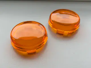 Små orange blinklysglas til Harley