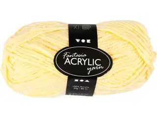 Fantasia Polyacrylgarn, L: 80 M, lys gul, 50 g/ 1 ngl.